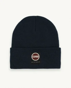 Berretto Colmar Originals blu notte con risvolto e logo patch Colmar Originals applicato