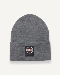 Berretto Colmar Originals grigio con risvolto e logo patch Colmar Originals applicato