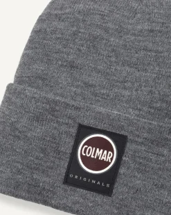 Berretto Colmar Originals grigio con risvolto e logo patch Colmar Originals applicato