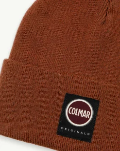 Berretto Colmar Originals ruggine con risvolto e logo patch Colmar Originals applicato