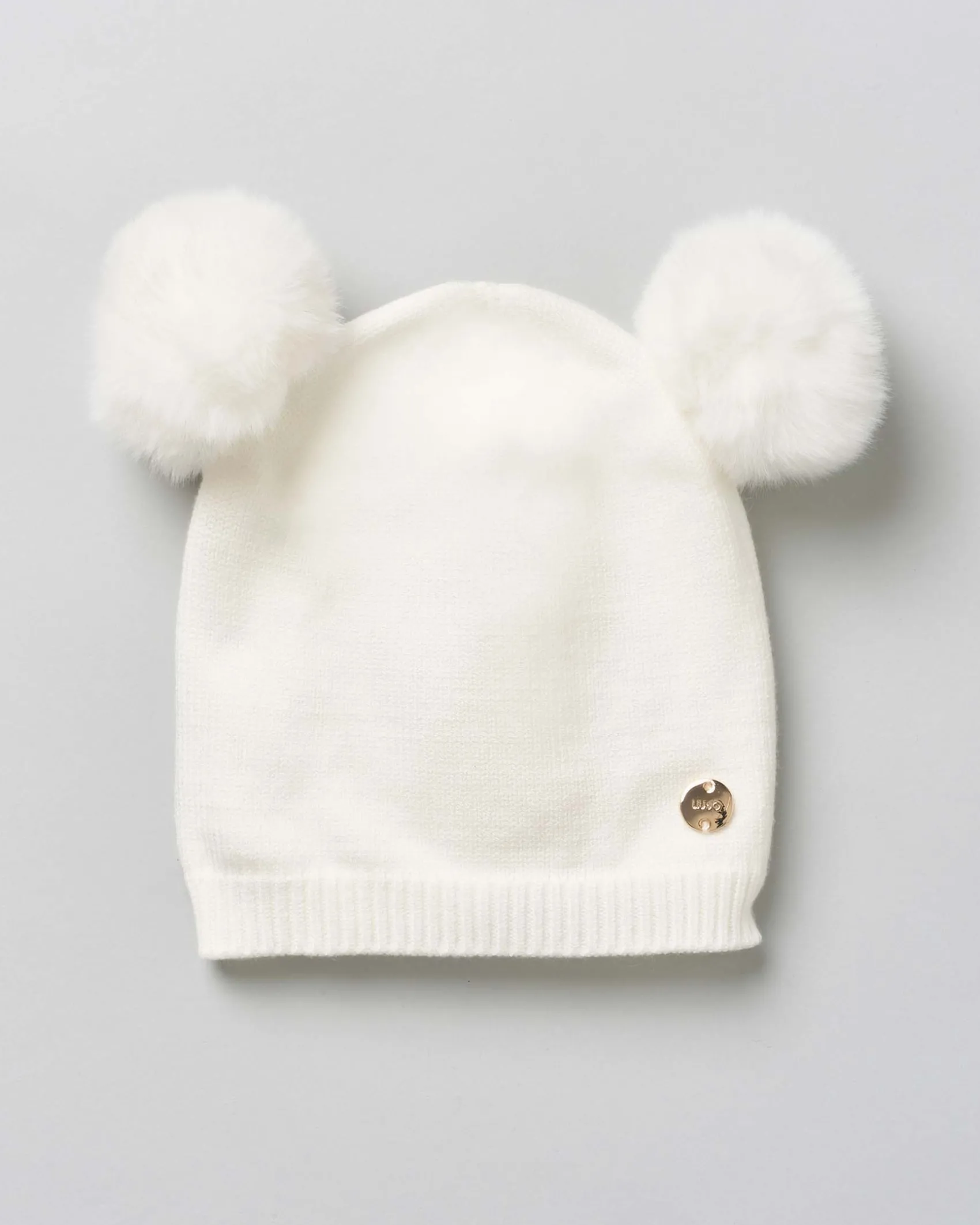 Berretto cuffia Liu Jo avorio con pompon