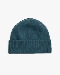 Berretto Fred Perry ottanio in misto lana e cotone con risvolto e corona d'alloro ricamata