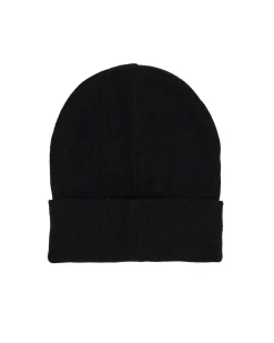 Berretto Guess nero in misto viscosa con scritta logo bianca