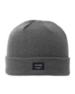 Berretto Jack & Jones grigio in maglia a costine