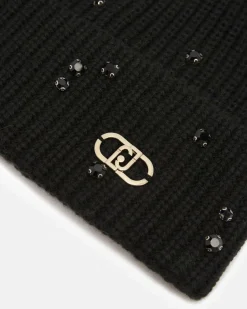 Berretto Liu Jo Accessories nero in maglia acrilica