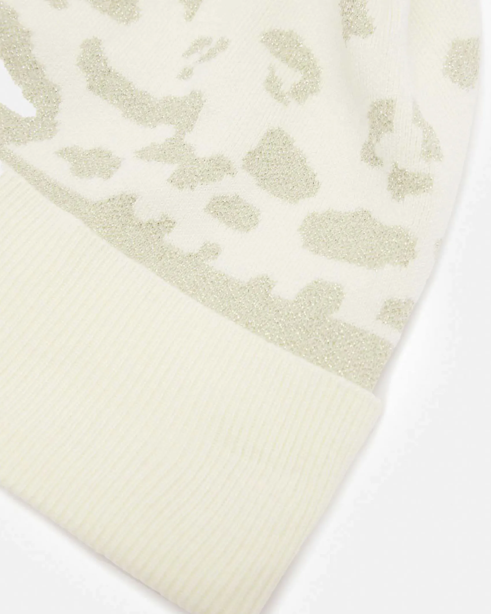 Berretto Liu Jo Sport animalier in maglia con dettagli in rilievo