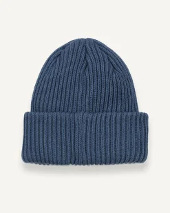 Berretto loose-fit Colmar Originals blu indaco a coste inglesi con logo bollo applicato