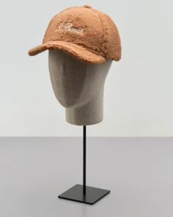 Berretto MC2 Saint Barth baseball color cammello in tessuto teddy