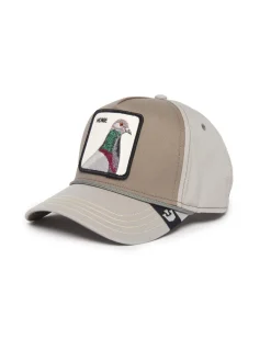 Berretto Pigeon grigio e beige con patch piccione