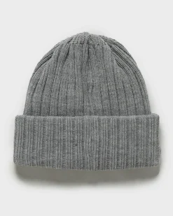 Berretto Refrigiwear grigio lavorato a coste con risvolto e patch porta logo
