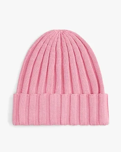 Berretto Tommy Hilfiger rosa in maglia a coste