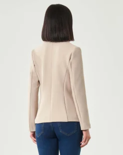 Blazer a due bottoni color sabbia Emme Marella in misto viscosa a nido d'ape