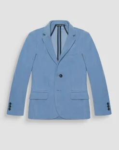 Blazer Antony Morato celeste in velluto rifinito a costine