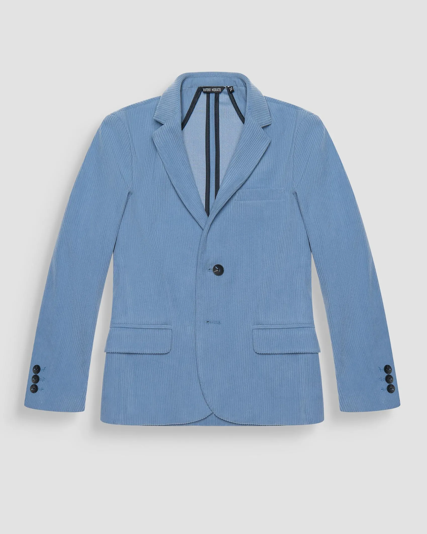 Blazer Antony Morato celeste in velluto rifinito a costine