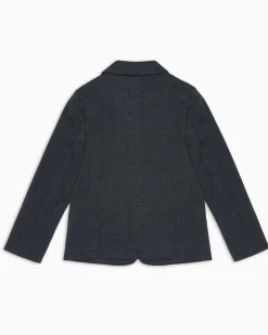Blazer Emporio Armani blu punto milano operato monopetto