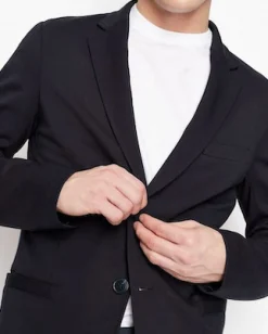 Blazer Jack & Jones blu in jersey stretch con chiusura a due bottoni