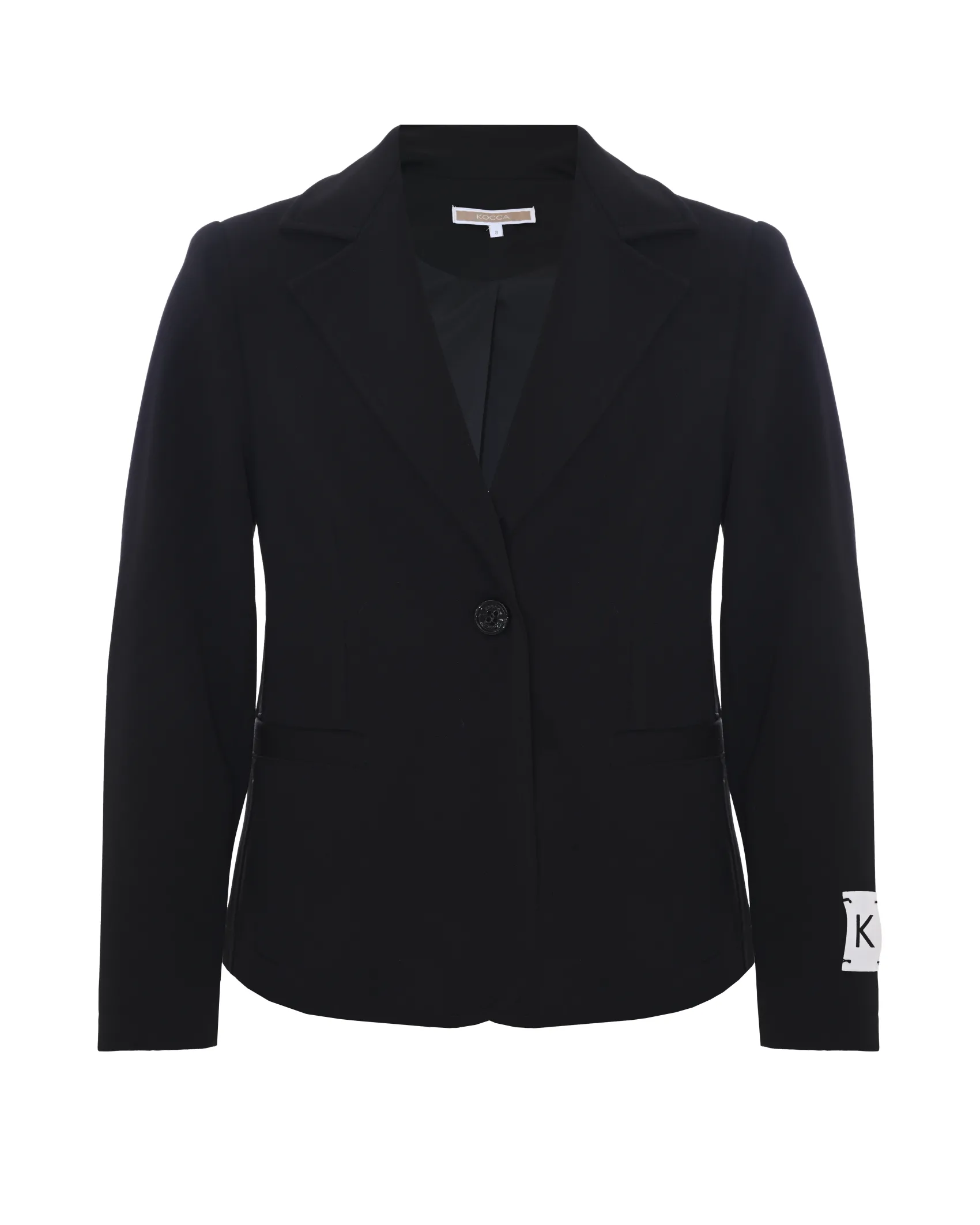 Blazer Kocca nero in cady monopetto