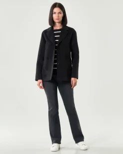 Blazer nero Emme Marella in panno double con scollo a rever