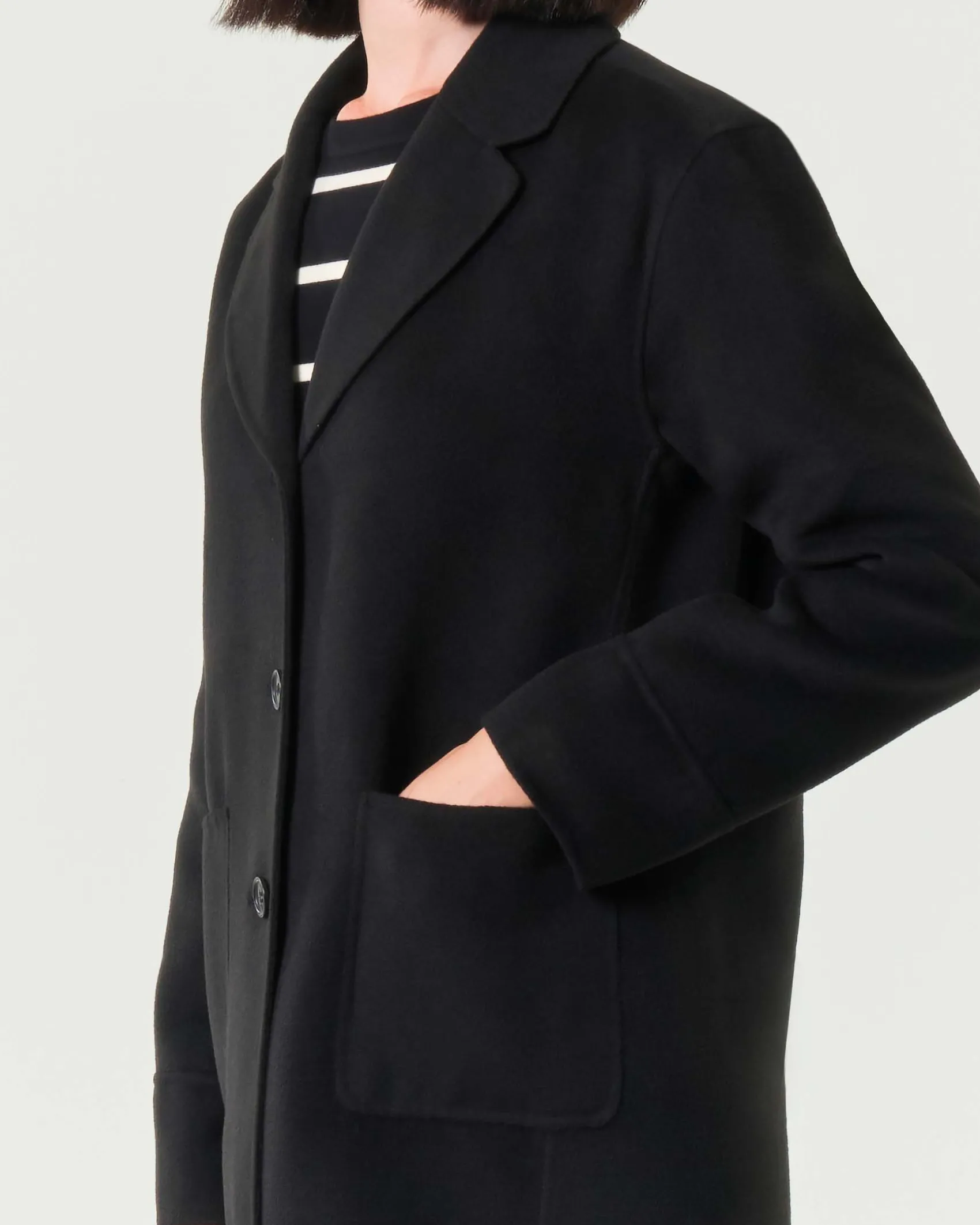 Blazer nero Emme Marella in panno double con scollo a rever