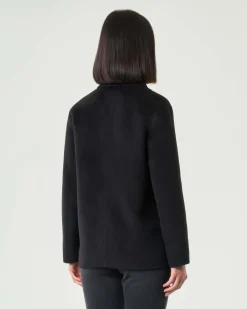 Blazer nero Emme Marella in panno double con scollo a rever