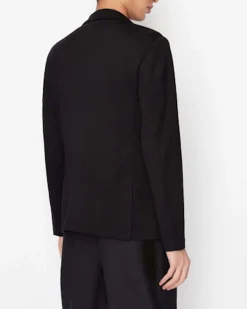 Blazer nero Jack & Jones in jersey stretch con chiusura a due bottoni