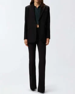 Blazer nero over Pinko in misto viscosa con scollo a rever e chiusura a un bottone
