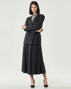 Blazer over grigio antracite Emme Marella in misto viscosa con cintura in vita di chiusura