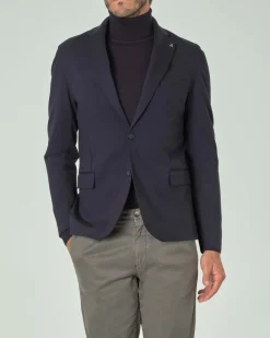 Blazer Paul Baker blu in jersey di viscosa stretch