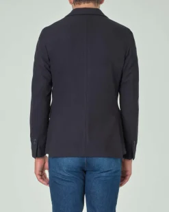 Blazer Paul Baker blu in jersey di viscosa stretch micro armatura