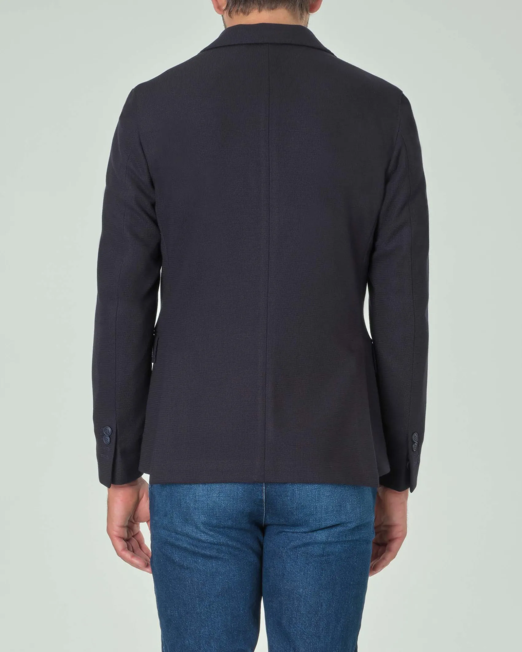 Blazer Paul Baker blu in jersey di viscosa stretch micro armatura