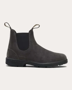 Blundstone color fango 2413 in pelle scamosciata con elastico nero