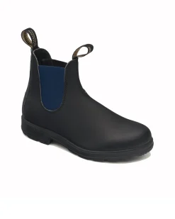 Blundstone nera 1917 in pelle liscia con elastico blu royal
