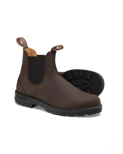 Blundstone testa di moro 2340 in pelle liscia effetto invecchiato con elastico nero