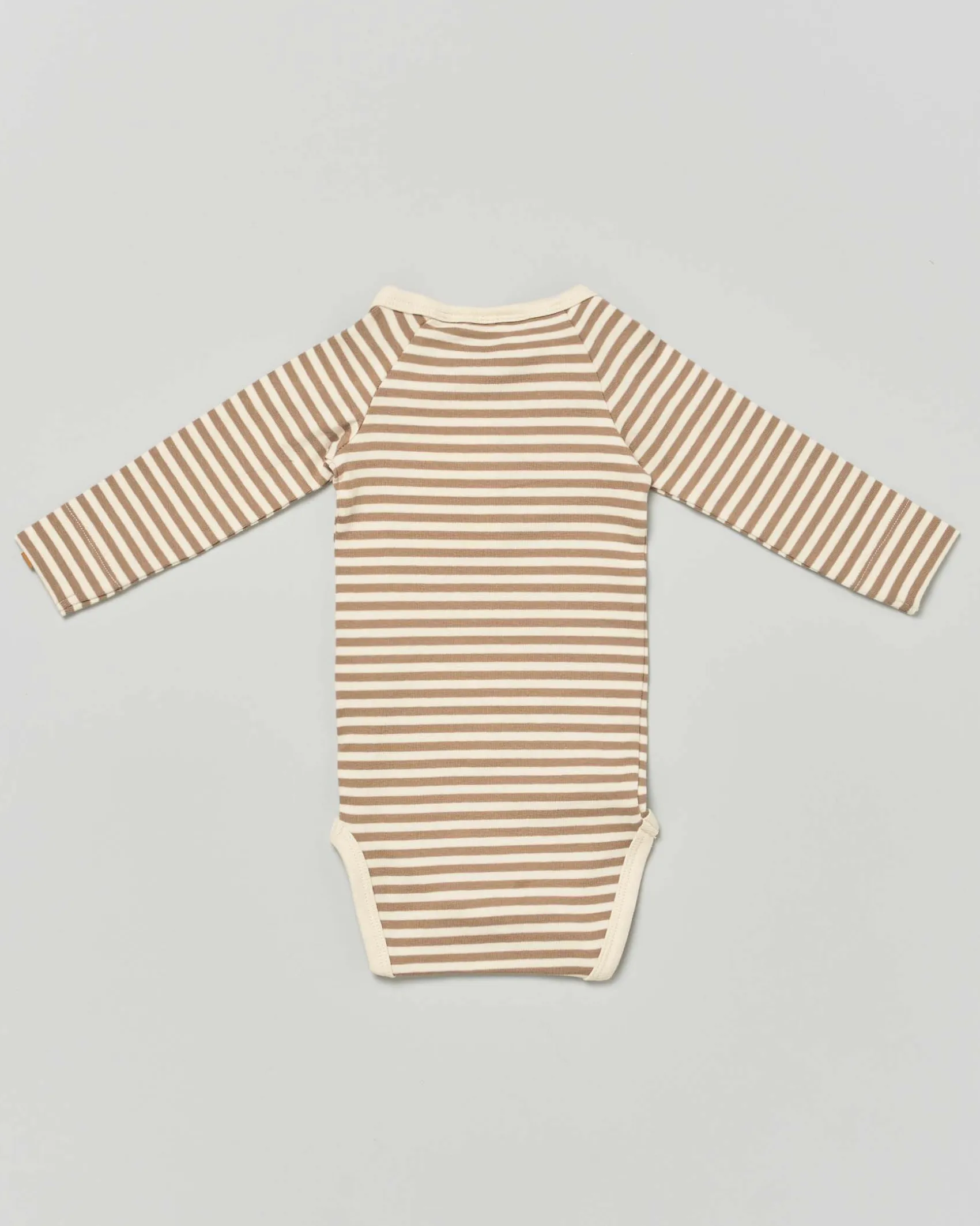 Body Lil'Atelier a righe avorio e noce a maniche lunghe