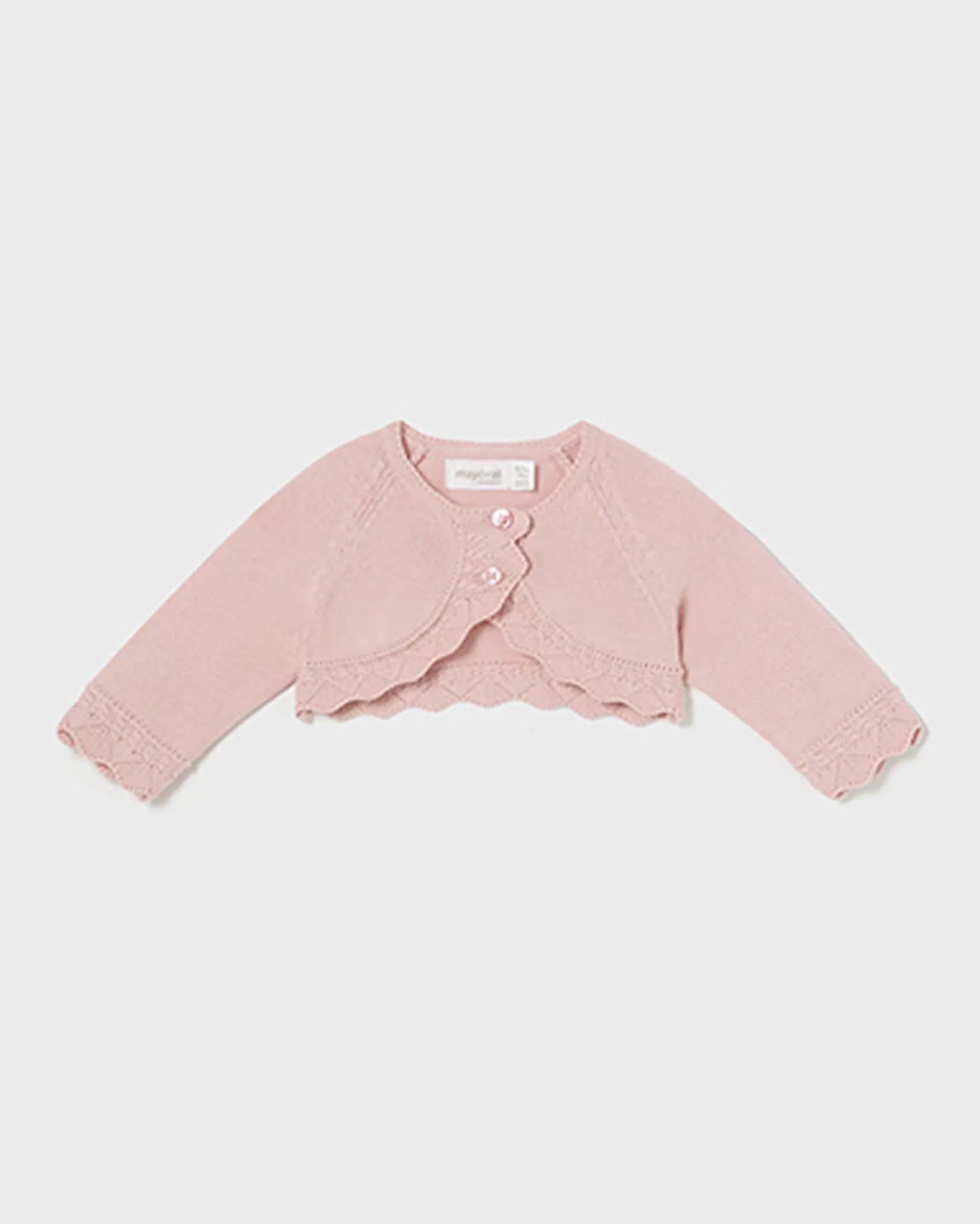 Bolerino in misto cotone rosa ricamato