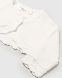 Bolerino in misto cotone bianco ricamato
