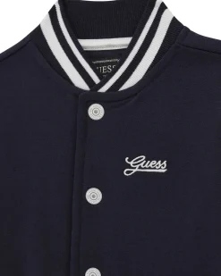Bomber college blu Guess con profili bianchi
