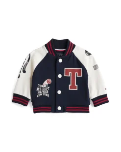 Bomber college blu Tommy Hilfiger con stampe multicolor