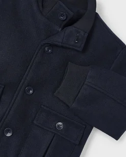 Bomber Mayoral in panno blu a collo alto