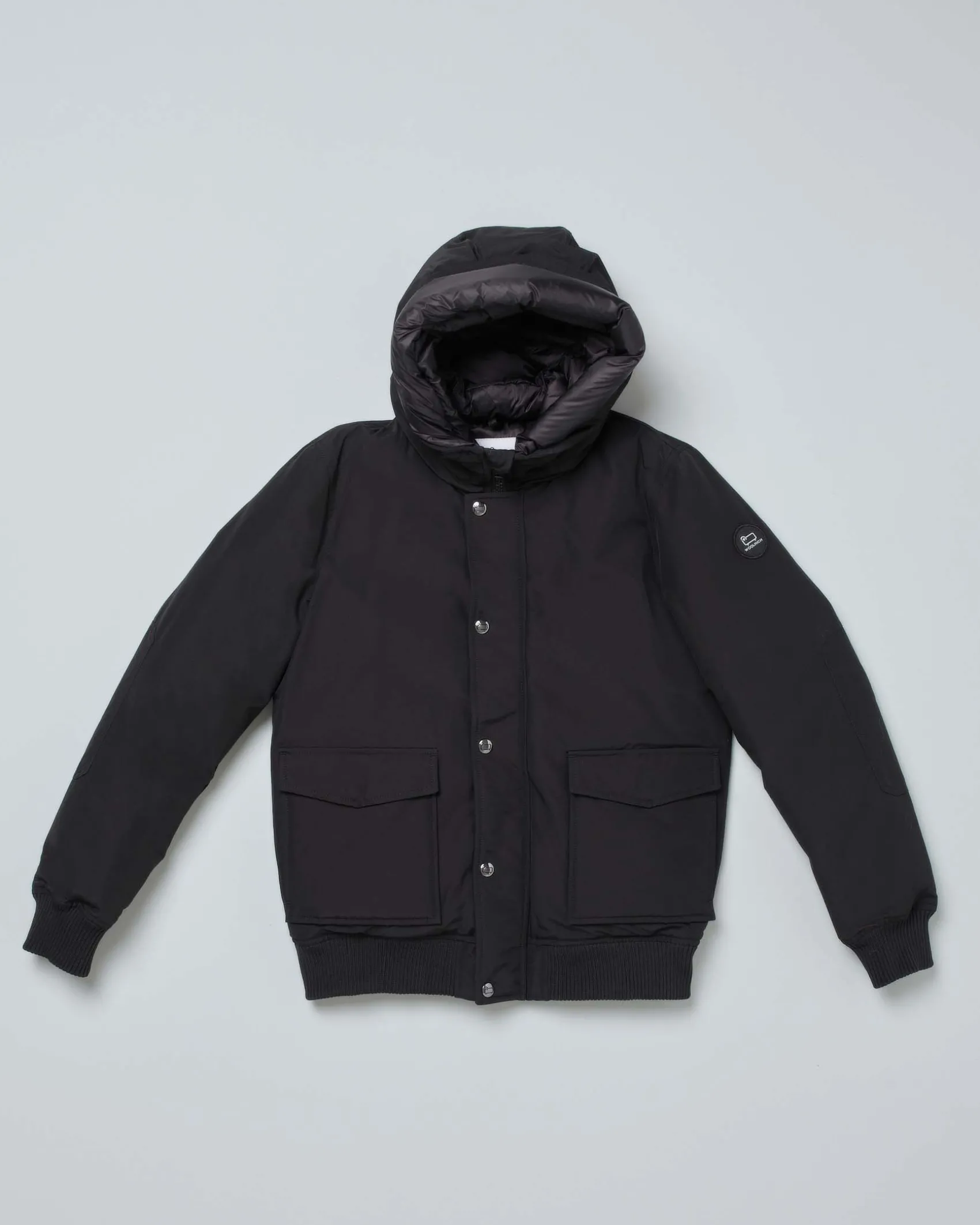 Bomber Polar Woolrich nero in tessut Ramar