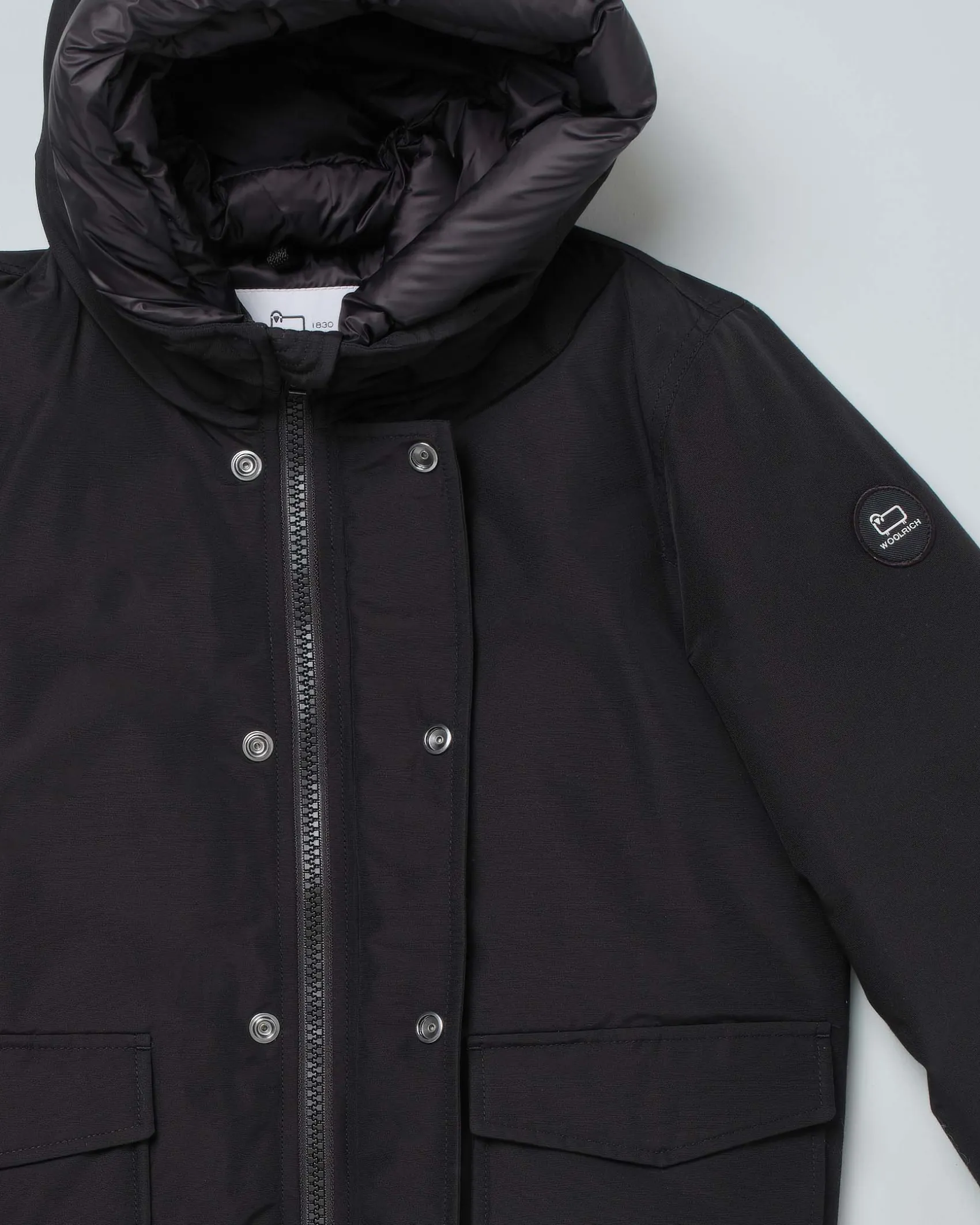 Bomber Polar Woolrich nero in tessut Ramar