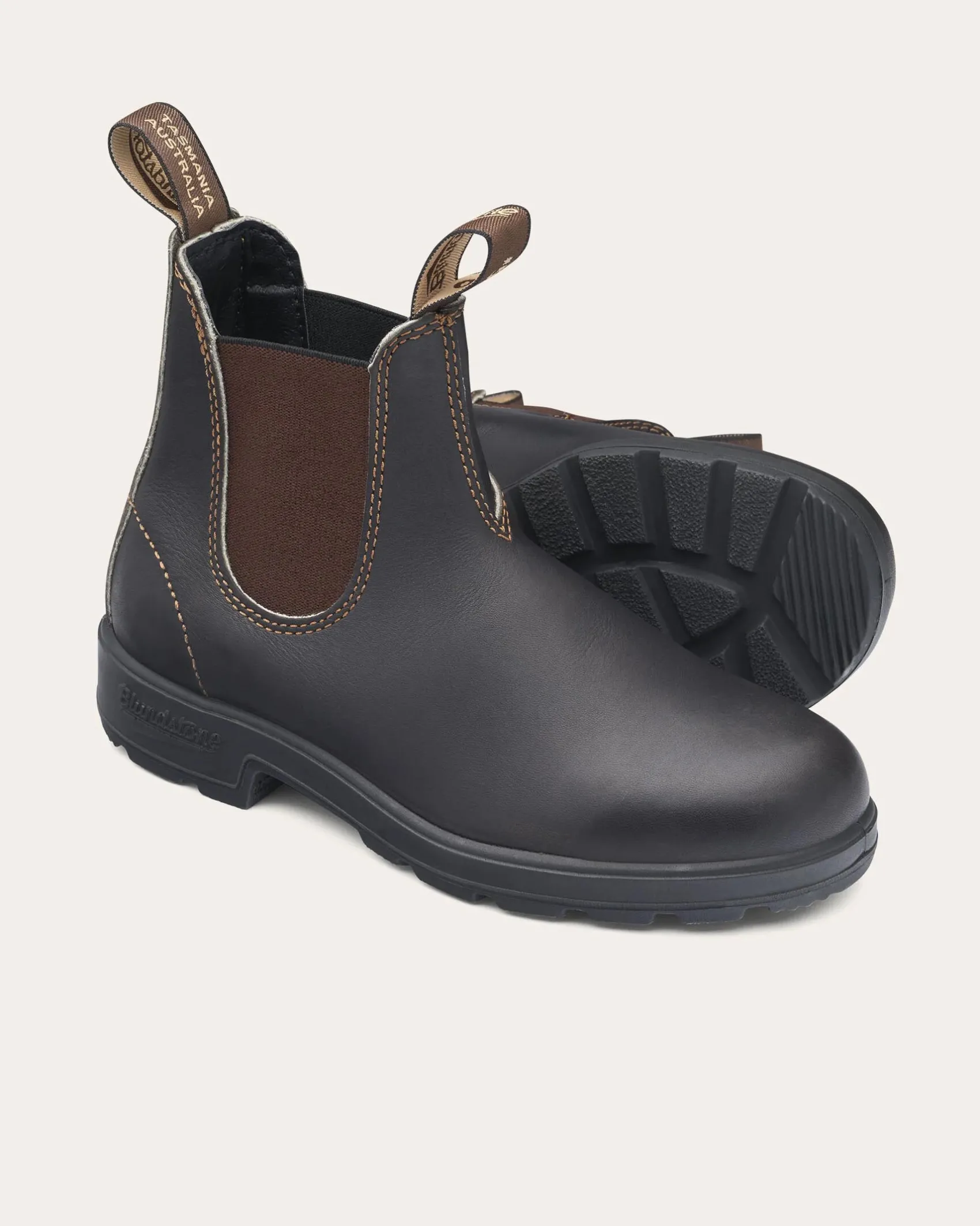 Boots color testa di moro modello 500 in pelle liscia con elastici laterali marroni
