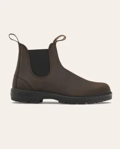 Boots testa di moro modello 2340 in pelle liscia effetto invecchiato con elastlici laterali