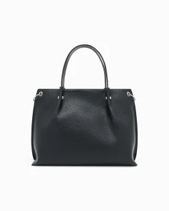 Borsa a mano Armani Exchange nera in similpelle con pochette abbinata con catena staccabile