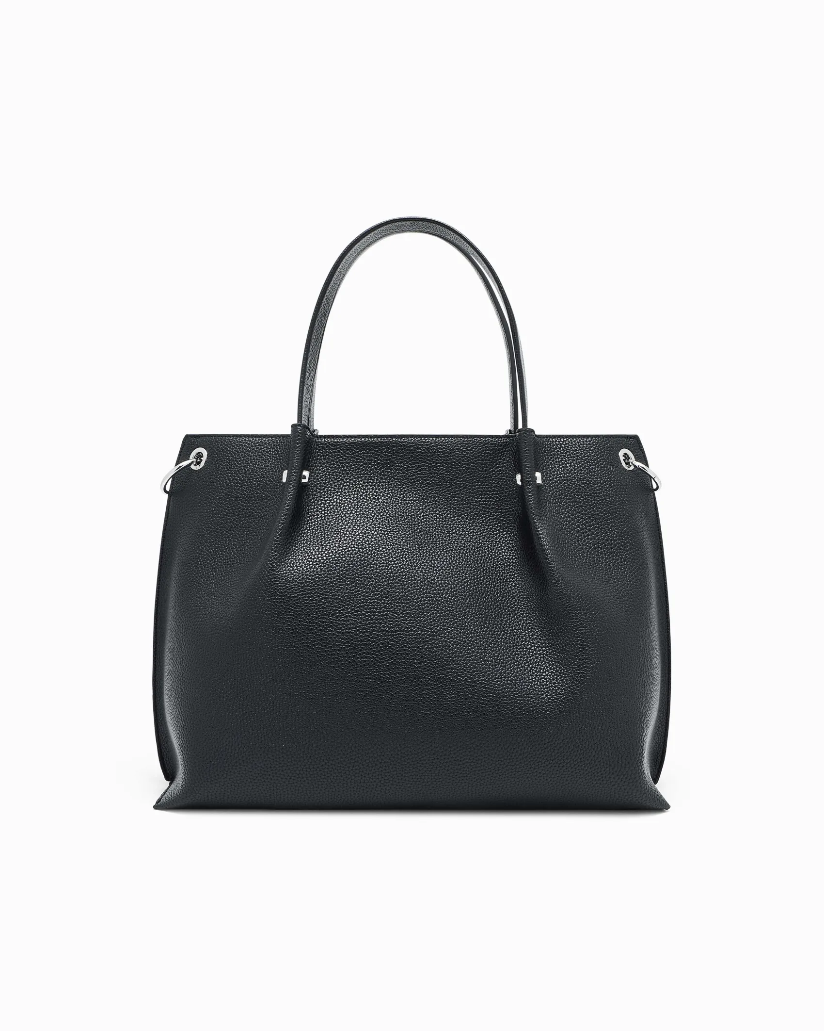 Borsa a mano Armani Exchange nera in similpelle con pochette abbinata con catena staccabile