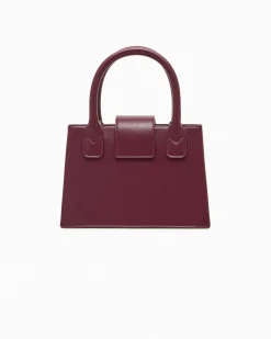 Borsa a mano Armani Exchange bordeaux in similpelle con logo in rilievo
