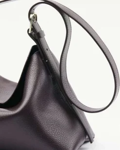 Borsa a sacca bordeaux linea Never Complete Patrizia Pepe in pelle martellata con tracolla regolabile