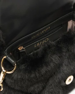 Borsa a spalla Liu Jo Accessories nera pelliccia sintetica matelassé