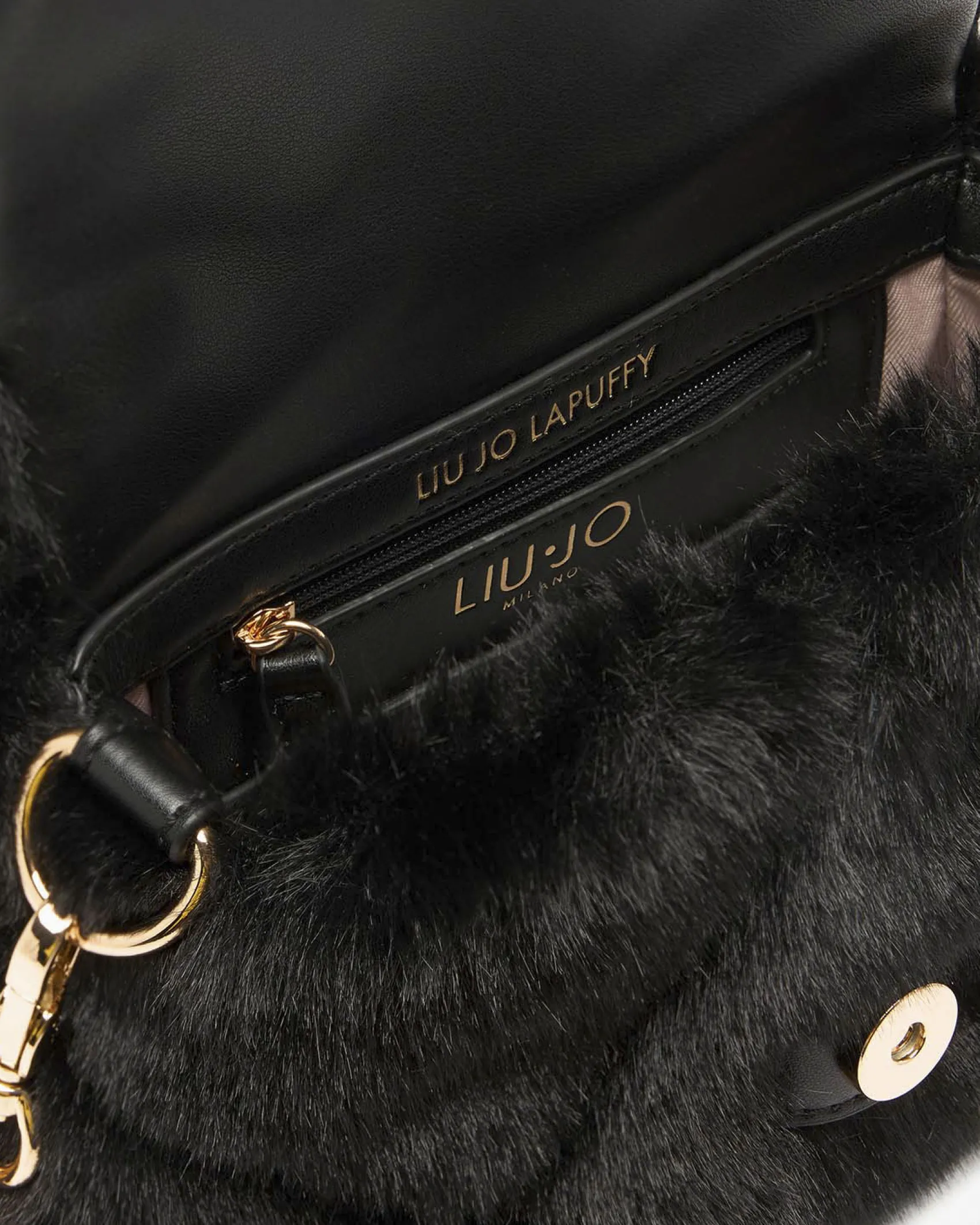 Borsa a spalla Liu Jo Accessories nera pelliccia sintetica matelassé