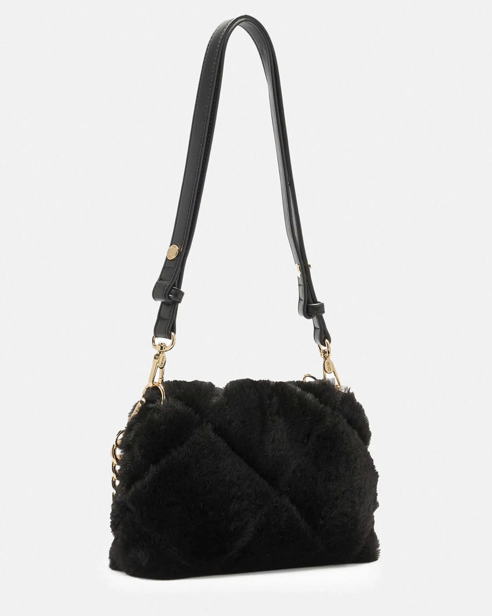 Borsa a spalla Liu Jo Accessories nera pelliccia sintetica matelassé